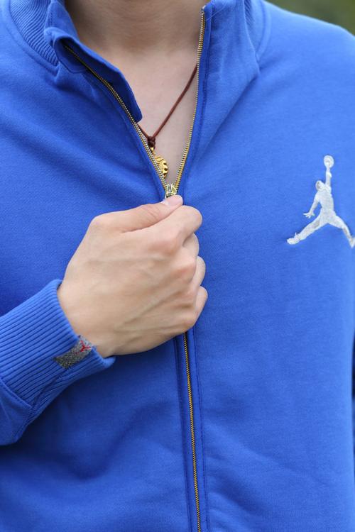 air jordan 韦德立领 拉链外套 蓝色
